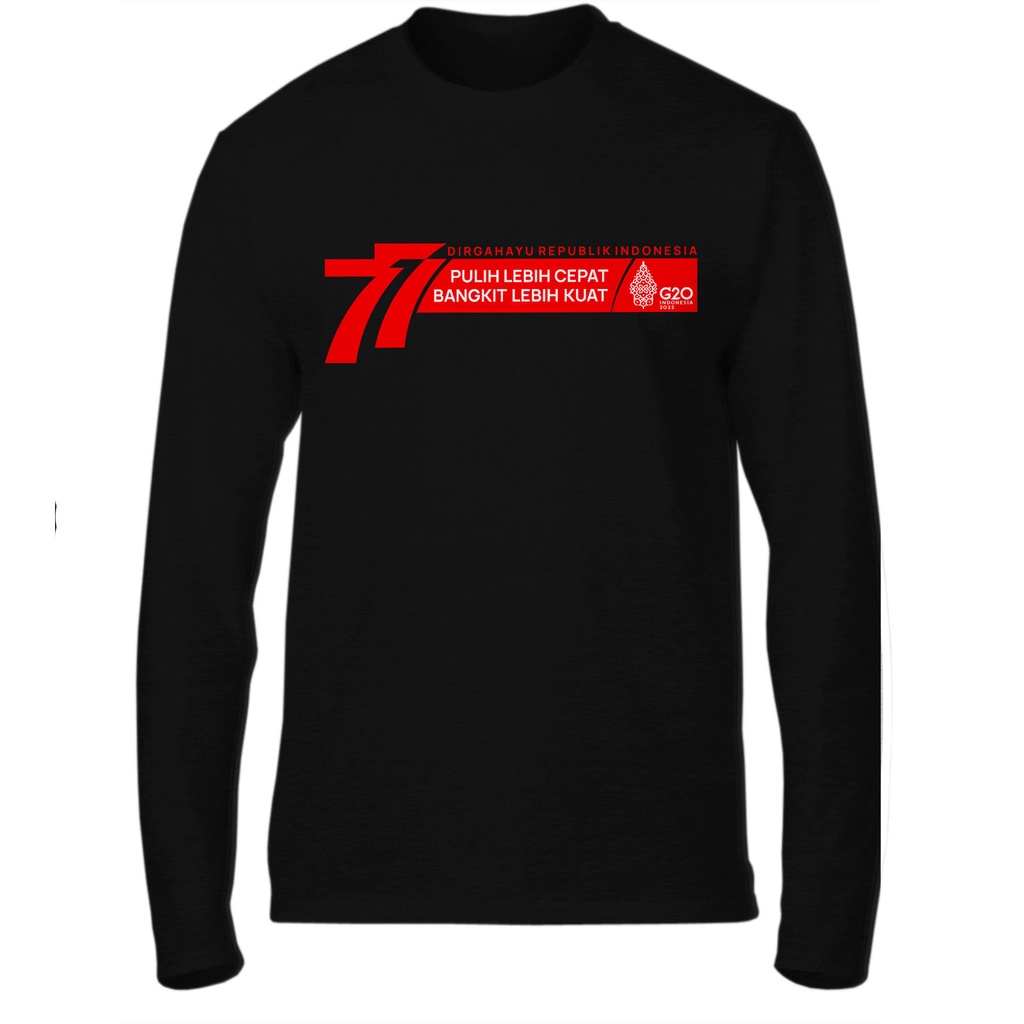kaos kemerdekaan HUT RI 77 baju hut ri 77 indonesia merdeka kaos garuda Cotton lengan panjang