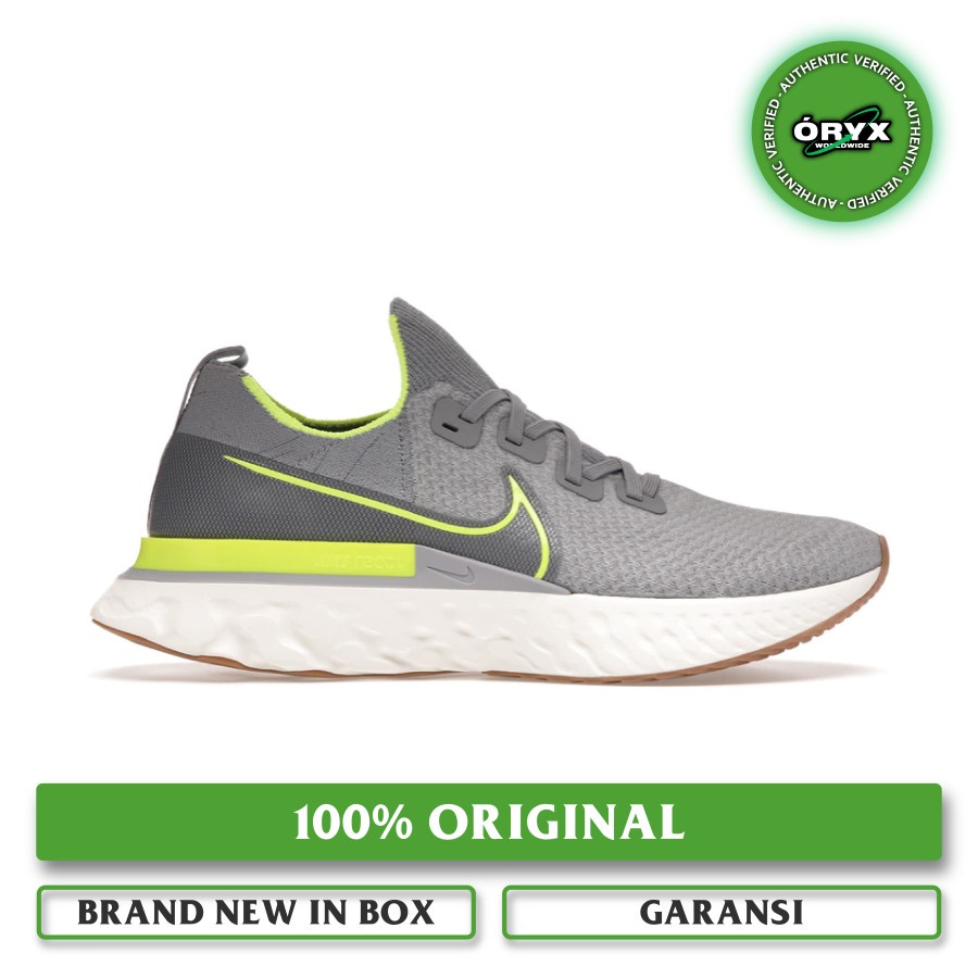 Nike React Infinity Run Flyknit Particle Grey / Volt / Wolf Grey (CD4371-008) 100% ORIGINAL