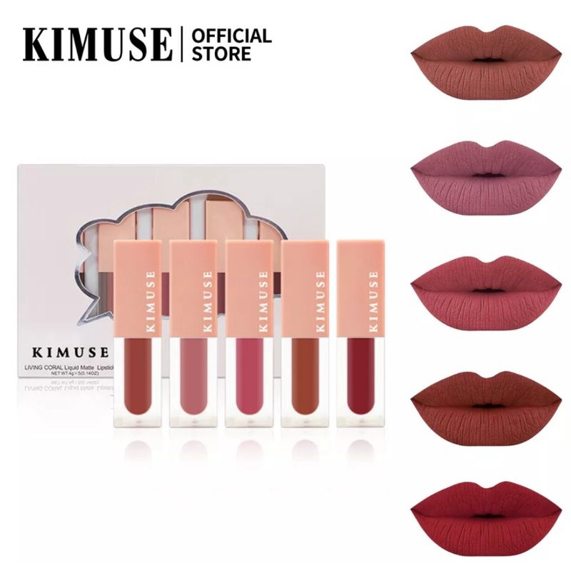 KIMUSE 5 pcs SET LIP Cream Matte Liptint #A
