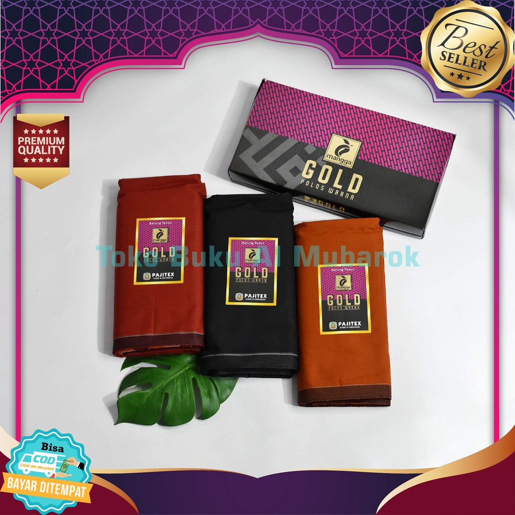 Sarung Tenun Mangga Gold Polos Warna Laki Pria Pilih Warna Kain Alat Shalat Sholat Tumpal Warna Cowo