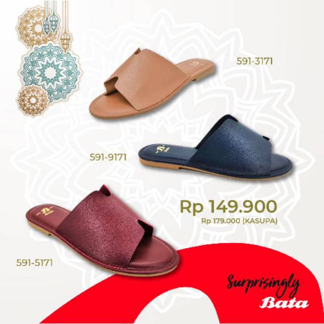 Bata 591 Sandal Selop Casual Dewasa Wanita / Sendal Pesta Remaja Cewek