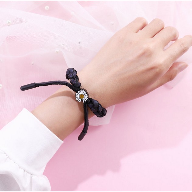 jam tangan Wanita Quartz Analog GD same paragraph Small Daisy Motif Kanvas Untuk Women Watch Set-7