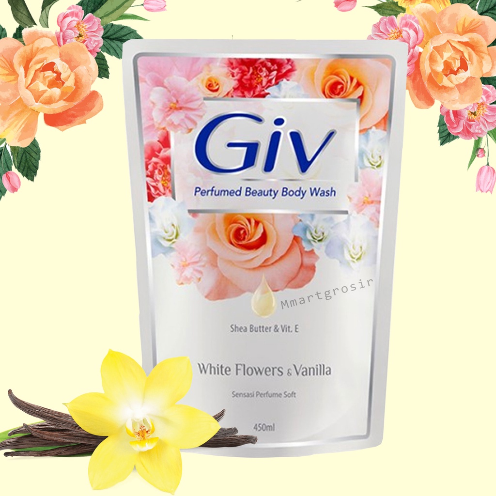 Giv Body Wash refill / Sabun Mandi Cair /White Flowers &amp; Vanilla/400ml