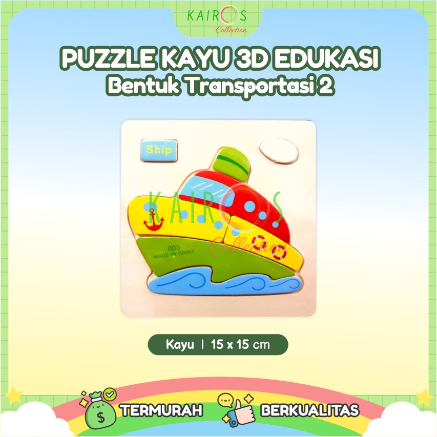 Puzzle Anak Kayu Belajar Transportasi 2