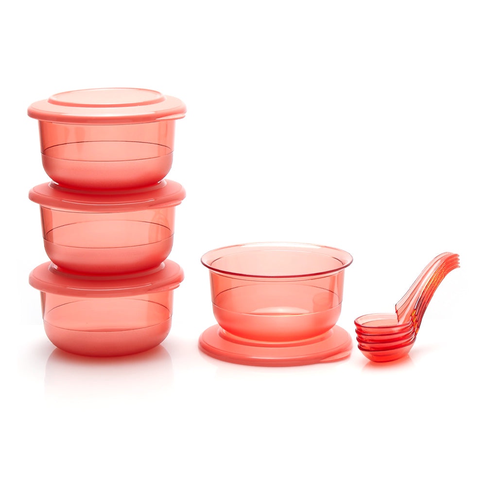 PERSONAL BOWL SET (4) - PEACH Mangkuk Serbaguna by Tupperware original