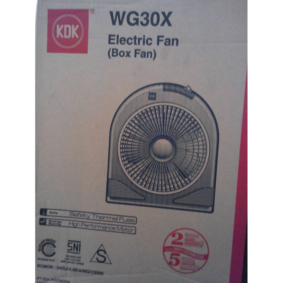 KDK Kipas Angin Kotak Segi Box Fan WG 30 X