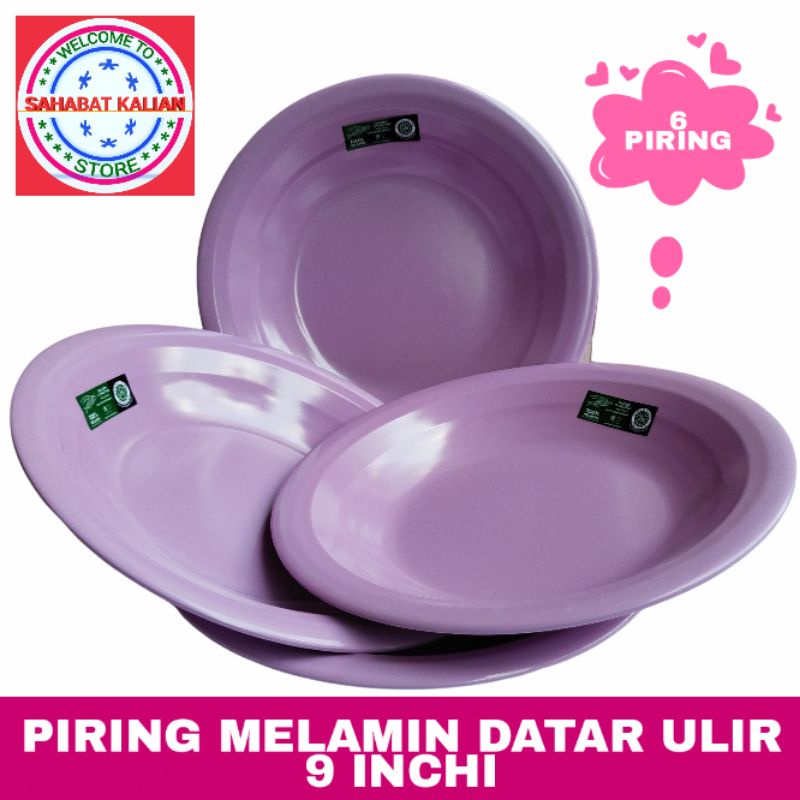 (6 Piring) Piring Melamin Golden Flying Fish P0901 Ukuran 9 Inch