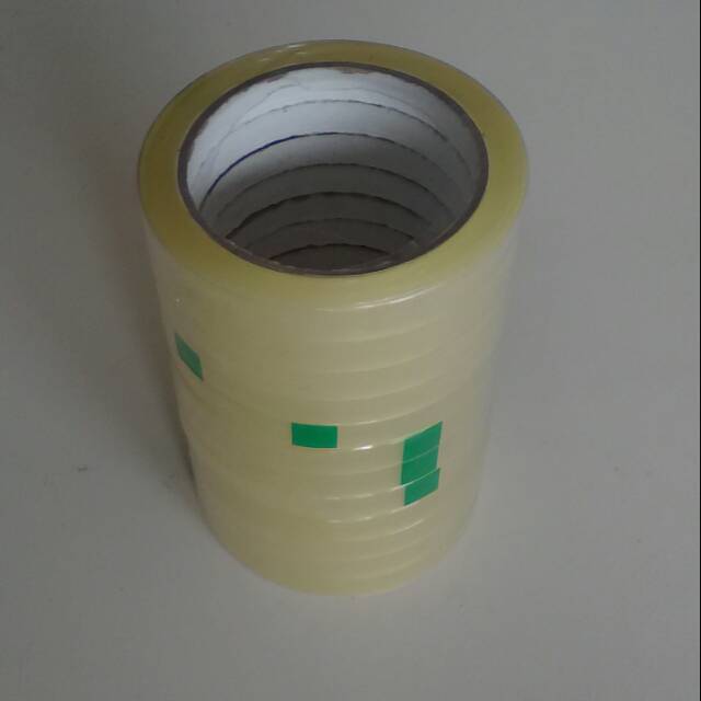 

Selotip 12 mm X 80 yard per 1 rol. 0.5 inch isolasi.