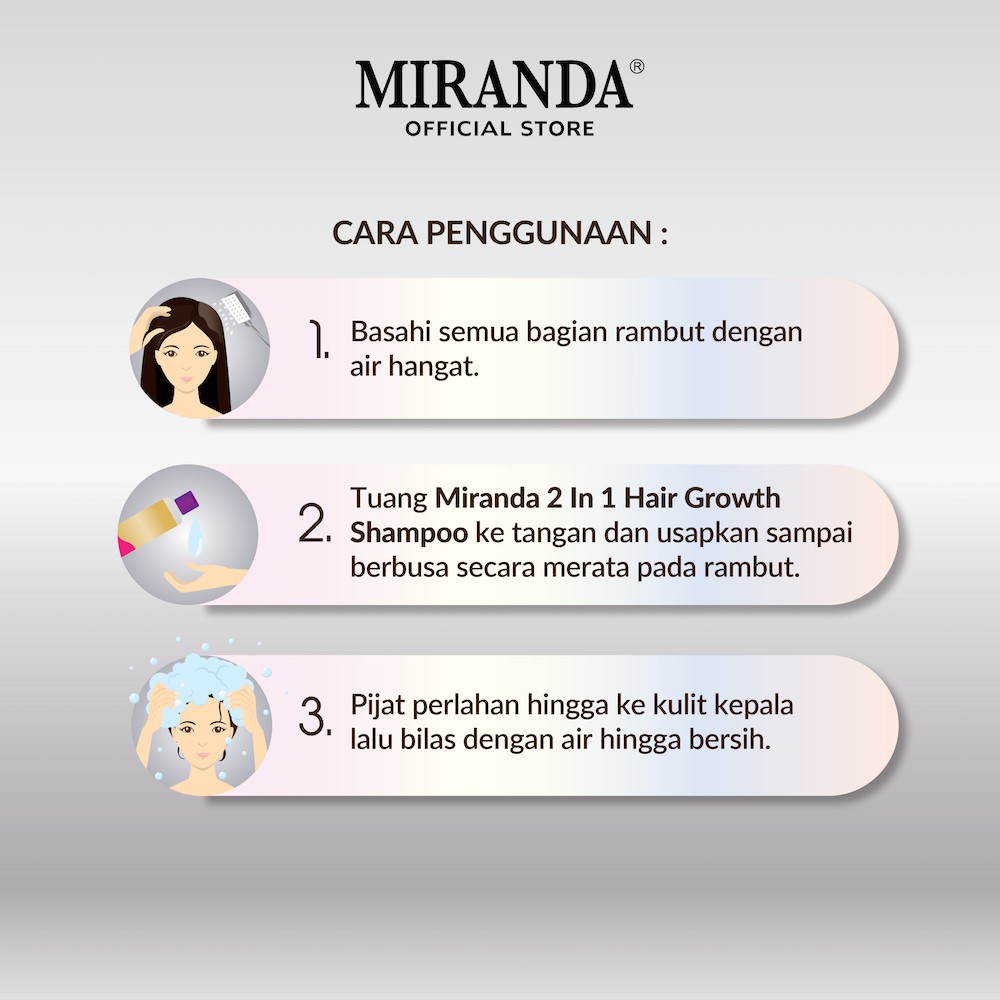 Miranda Hair Growth Biotin Shampoo (Perawatan Rambut Rontok) 2in1 with Conditioner 200ml (Paket 2 Pcs)-3