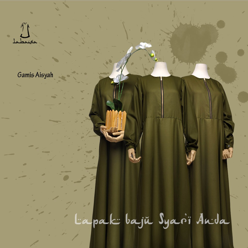 Labasa Gamis Syari Polos Toyobo Aneka Warna Gelap | Gamis Only | Bisa COD-Army