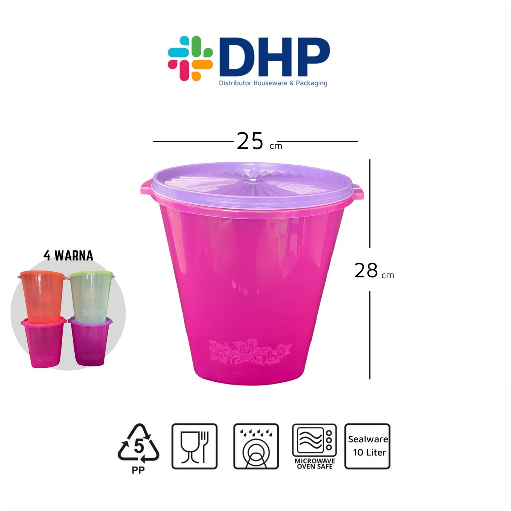 Toples LAVENDER 10 Liter (D=25cm) Plastik Besar Tempat Kerupuk Peyek Besar Sealware