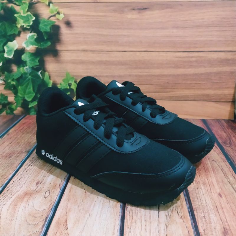 SEPATU SEKOLAH ANAK / SEPATU ANAK LAKI LAKI / SEPATU ANAK PEREMPUAN / SEPATU SEKOLAH ANAK TK SD / SEPATU ANAK ADIDAS FULL BLACK PREMIUM QUALITY