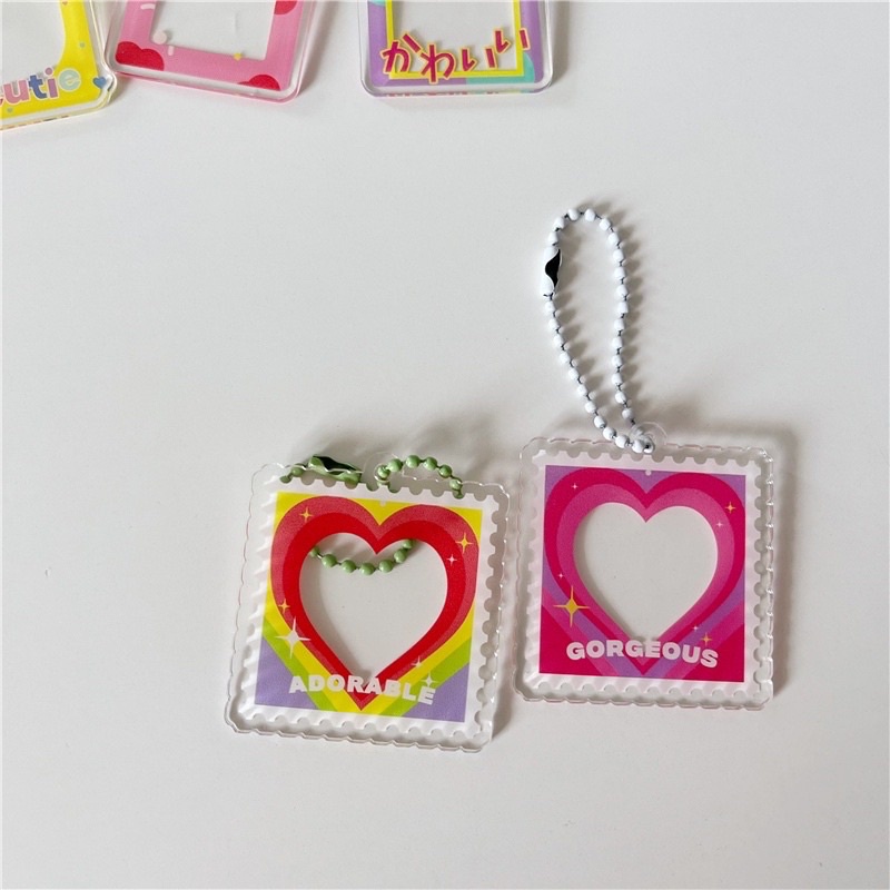 (itspico) keychain cute acrylic 1 side frame keychain lucu