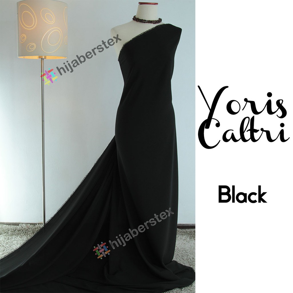 1/2 Meter Kain YORIS CALTRI Black (ecer warna)