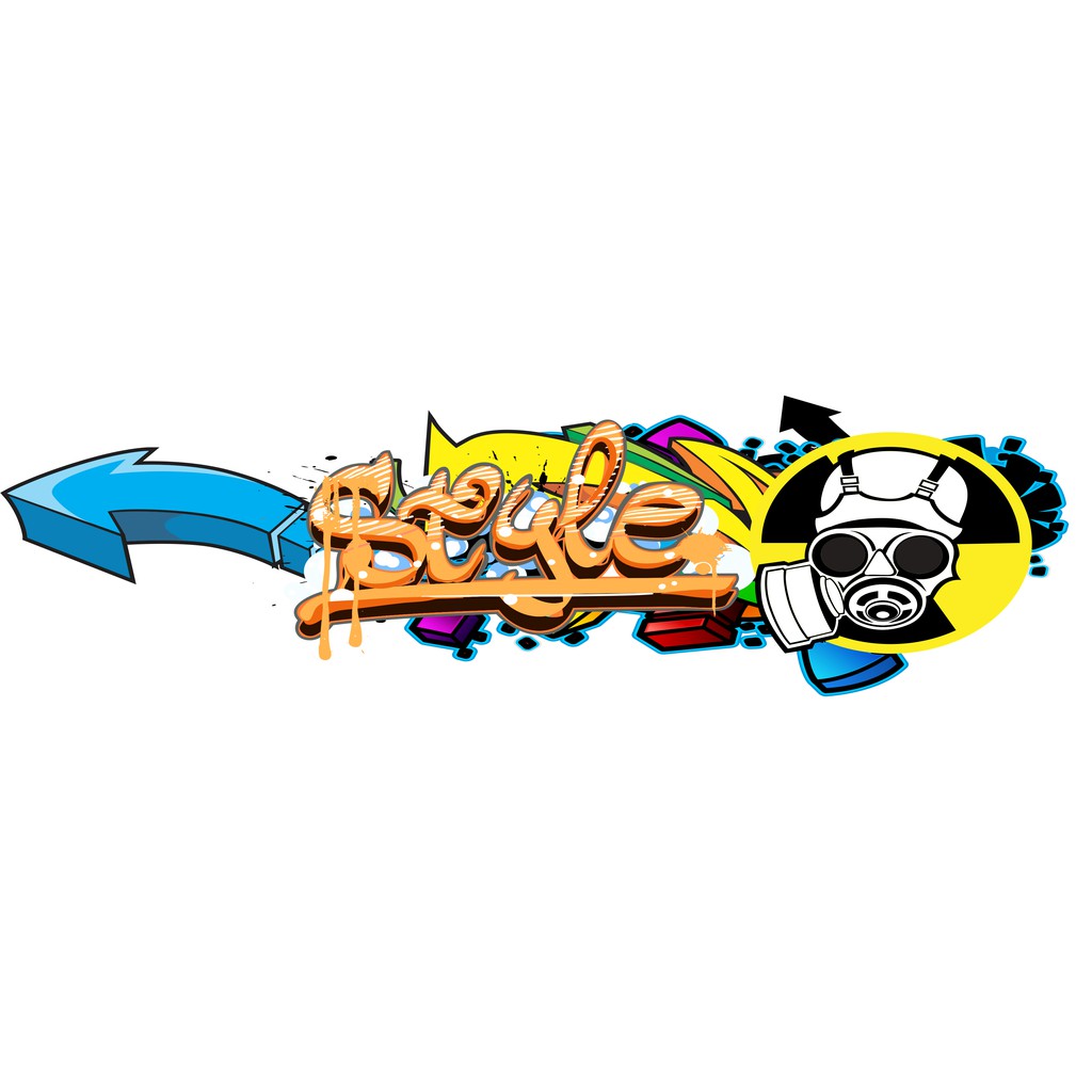 

Stiker Grafity ukuran 20x8cm