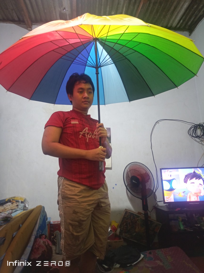 [ Polos Eceran ] Payung Golf Besar Jumbo Pelangi Rainbow 16 Jari Kuat Kokoh Payung Jualan Dan Foto