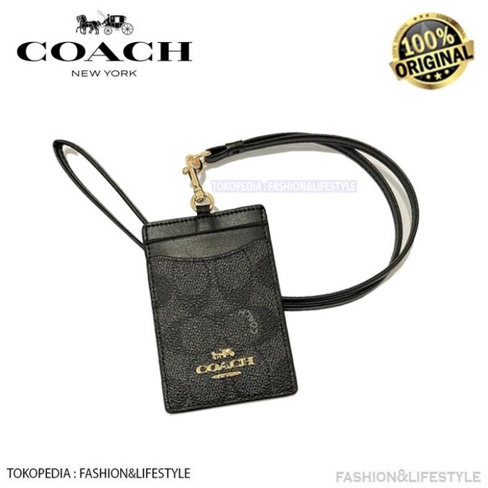 

COACH Id Lanyard In Colorblock Signature Canvas Logo Metal ORIGINAL