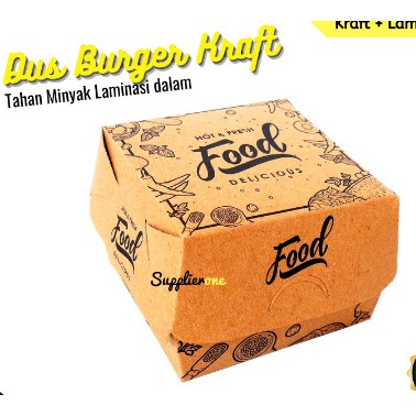 TERLARIS Box Burger, Kemasan Burger, Tempat Burger, Paper Tray Burger