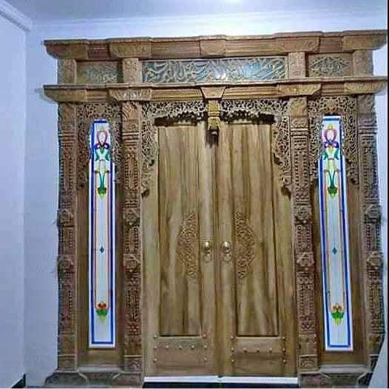 pintu rumah minimalis gebyok ukir jati jepara