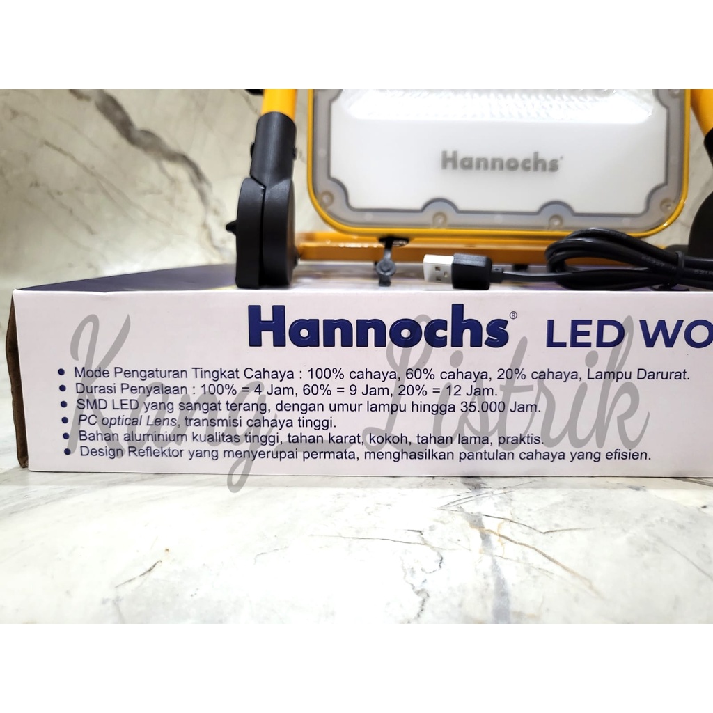 Hannochs LED Worklight Rechargeable 50Watt / Lampu Sorot Hanochs 50W