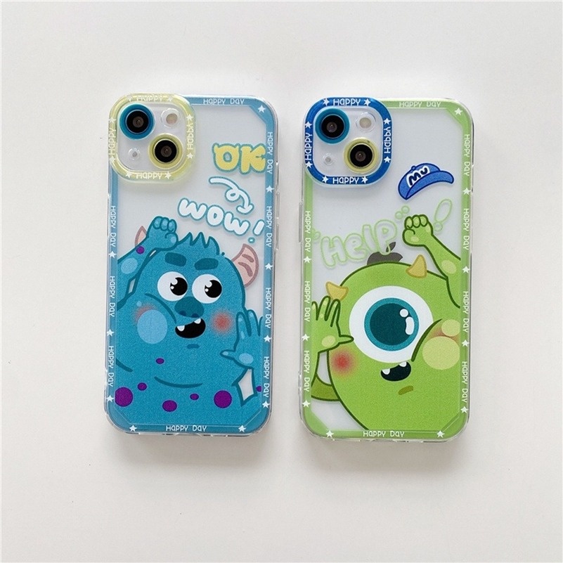 Soft Case TPU Motif Monster Kecil Untuk Compatible for iPhone 14 13 12 11 Pro Max SE 2020 X XR Xs Max iPhone 8 7 6 6s Plus 8p 7p Monster Mobile Phone Case Shockproof Bumper Soft TPU Cover