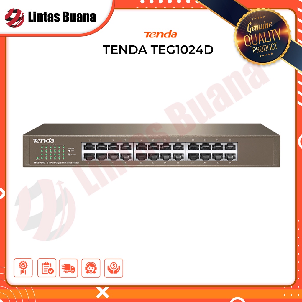 Tenda TEG1024D Switch Hub 24-Port 2000Mbps Gigabit Switch TEG 1024 D