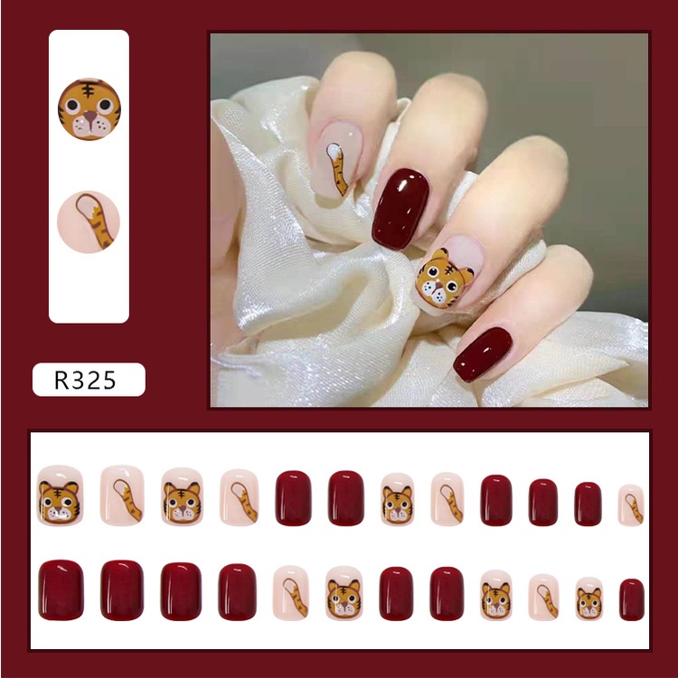 R321-r340 24pcs / Kotak Kuku Palsu Full Cover Untuk Nail Art