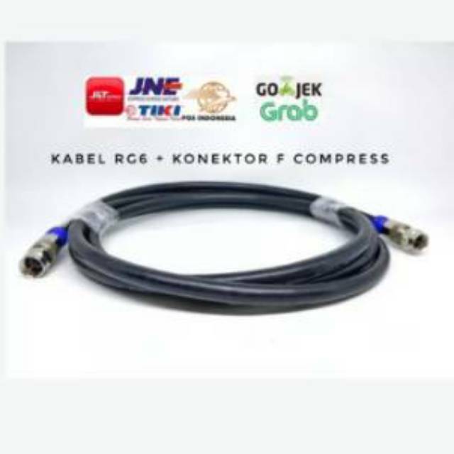 Kabel TV Rg6 7meter untuk colokan TV ke Receiver F compress to Male