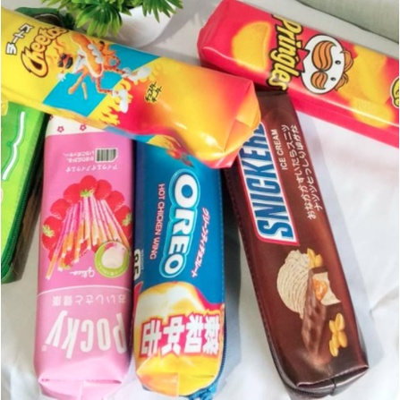 

Kotak Pensil motif snack / kotak pensil snack