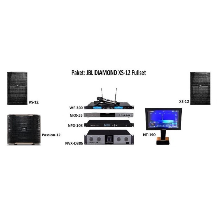 Paket Karaoke JBL Diamond XS 12 Fullset Original Paket Karaoke JBL Nakamichi Wharfedale