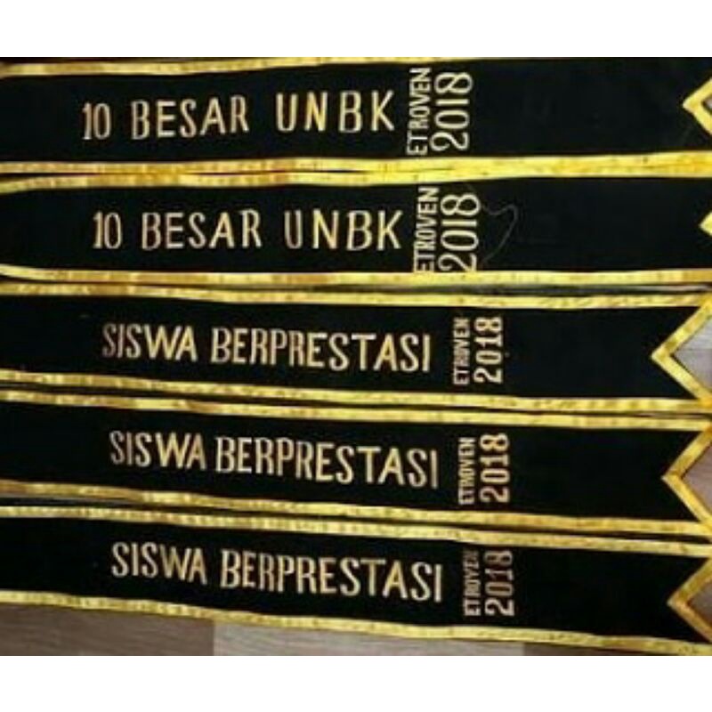 slempang bordir wisuda nama/slempang bordir pita