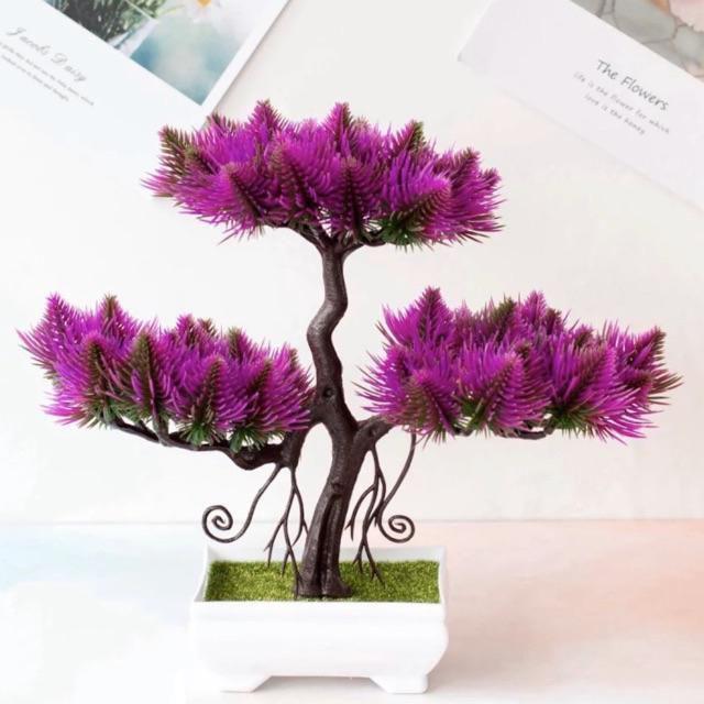 NM 568 bunga plastik/pajangan bunga artifisial/vas petak-Ungu