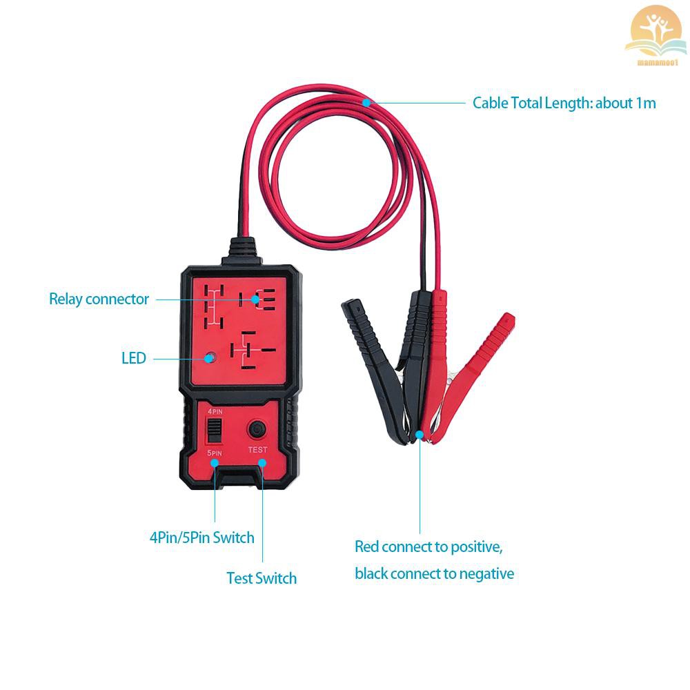 Tester Relay Elektronik 12V dengan Klip untuk Diagnosa Aki Mobil