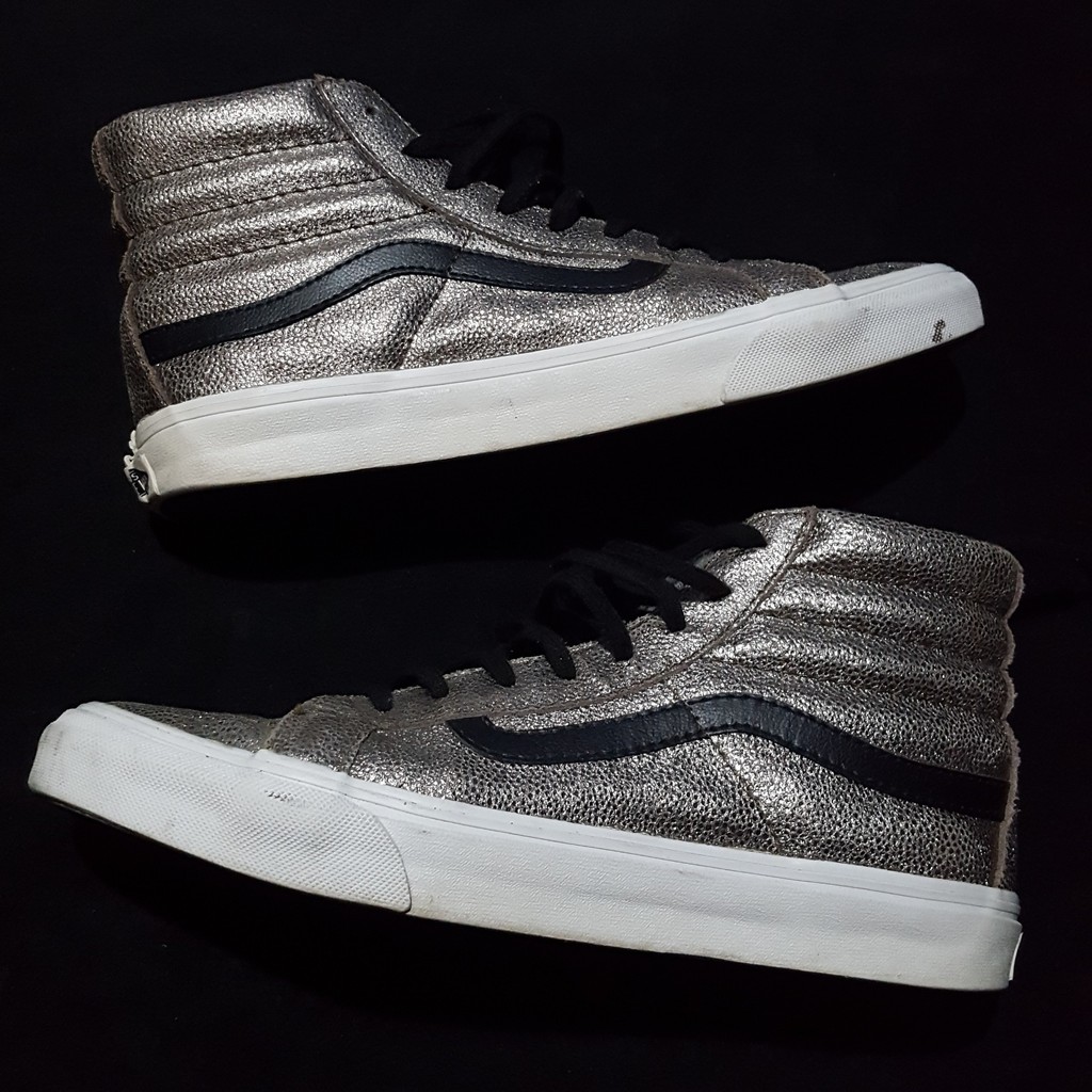 Vans Sk8 High Metalic Silver Gold second