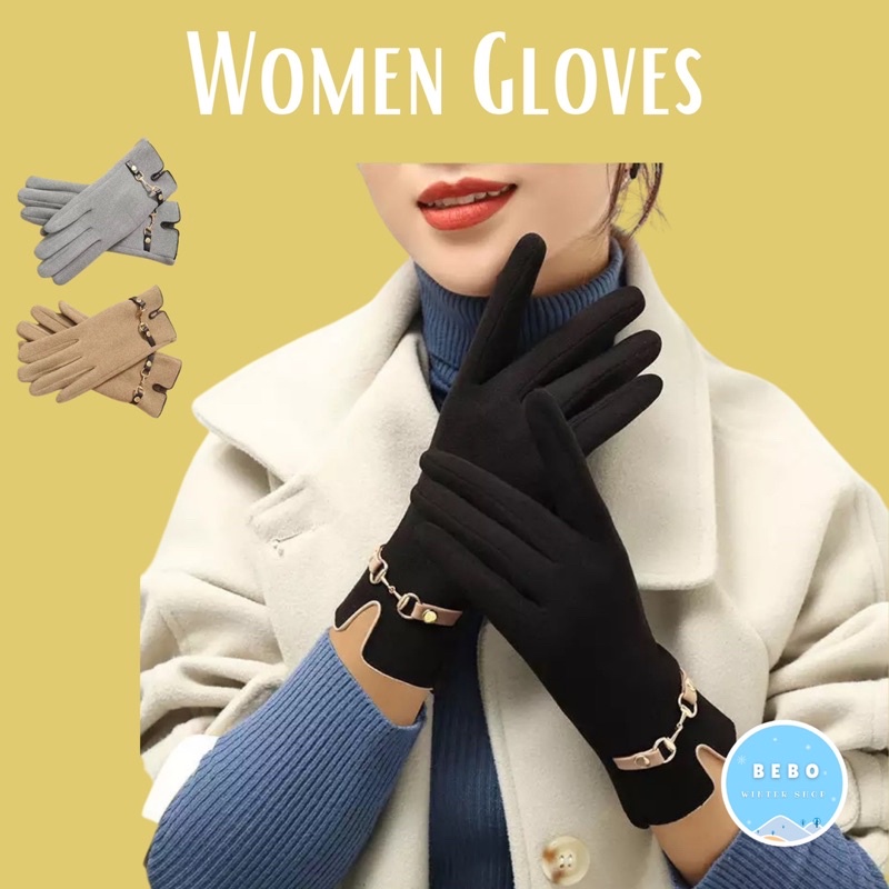 Warm Touch Screen Gloves for Women Sarung Tangan Wanita Layar Sentuh