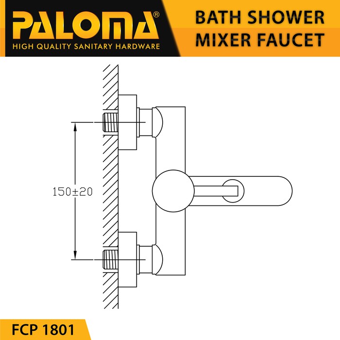 PALOMA FCP 1801 Keran Mixer Bathtub Shower Mandi Panas Dingin Kran Air