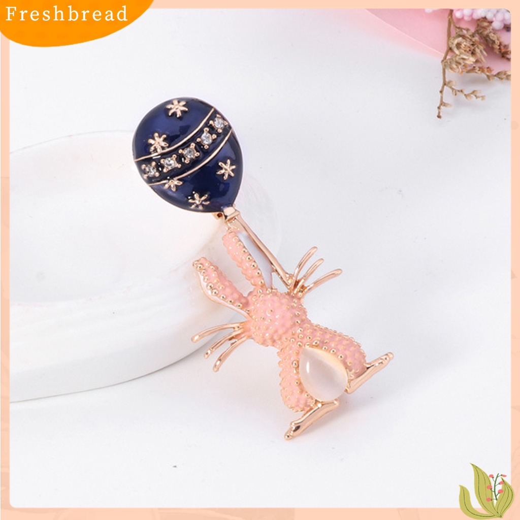 Terlaris Women Fashion Rhinestone Inlaid Cute Bunny Balloon Design Brooch Pin for Party