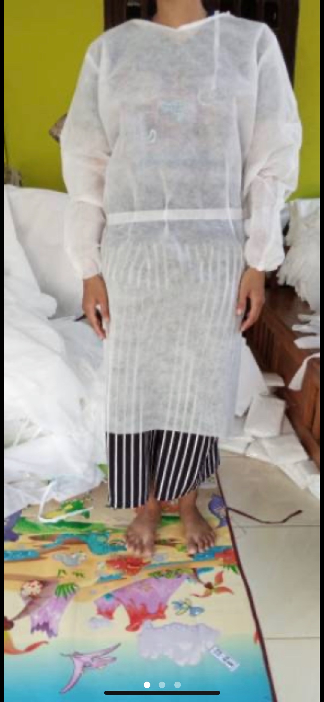 Gaun/ Gown Apd Disposable Disposible Spound Bound 50gsm (putih)