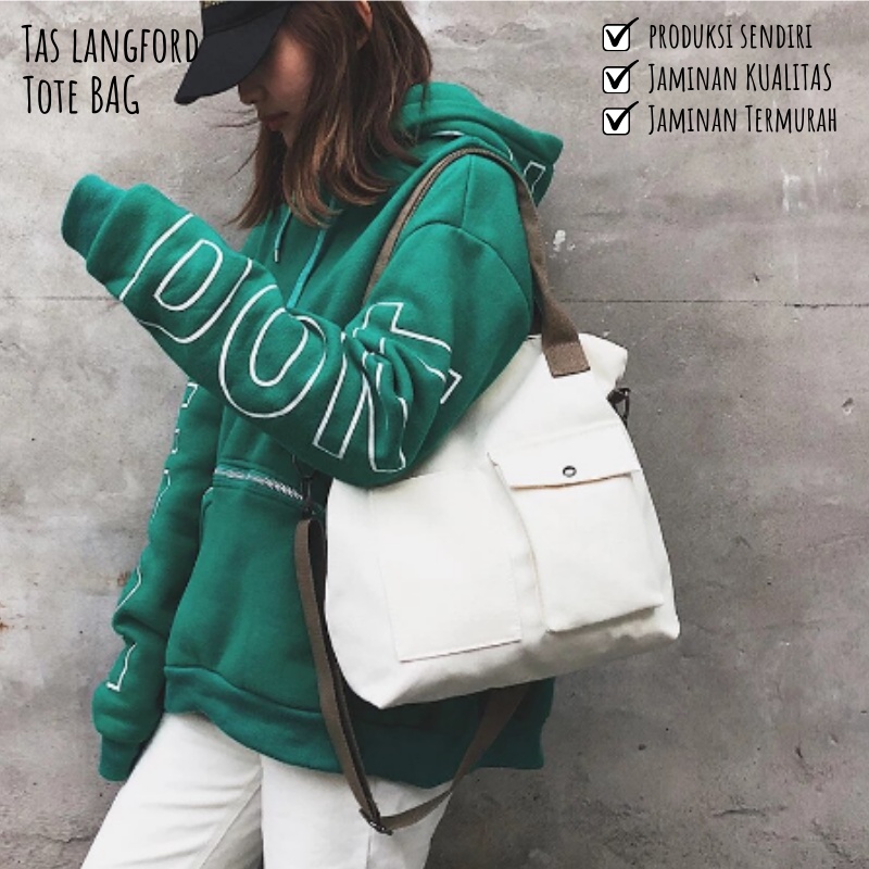 Tas Tote Bag - Shoulder Messenger Selempang Wanita Terbaru Murah Bagus Kekinian Model Korea Fashion Favorit Import Lokal Original Sekolah Kerja Traveling Kuliah Remaja Dewasa Simple Elegan Casual