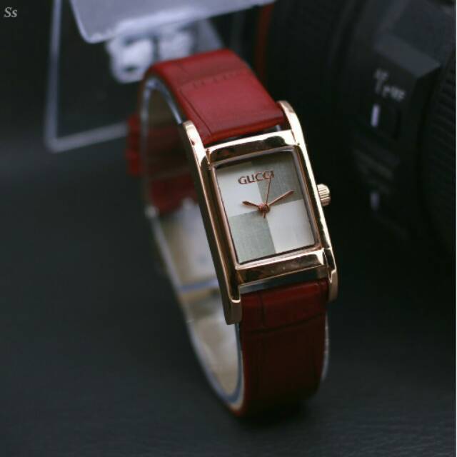 JAM TANGAN Wanita Gucci tali kulit automatic