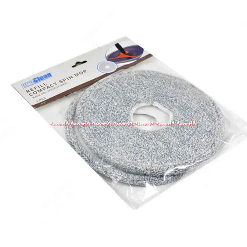 Proclean Refill Compact Spin Mop 2pcs Circle Grey Kain Pel 23.5cm Pro Clean Clin Procelan Kain Pengganti Pel Proklin Kain Refill Warna Abu Abu