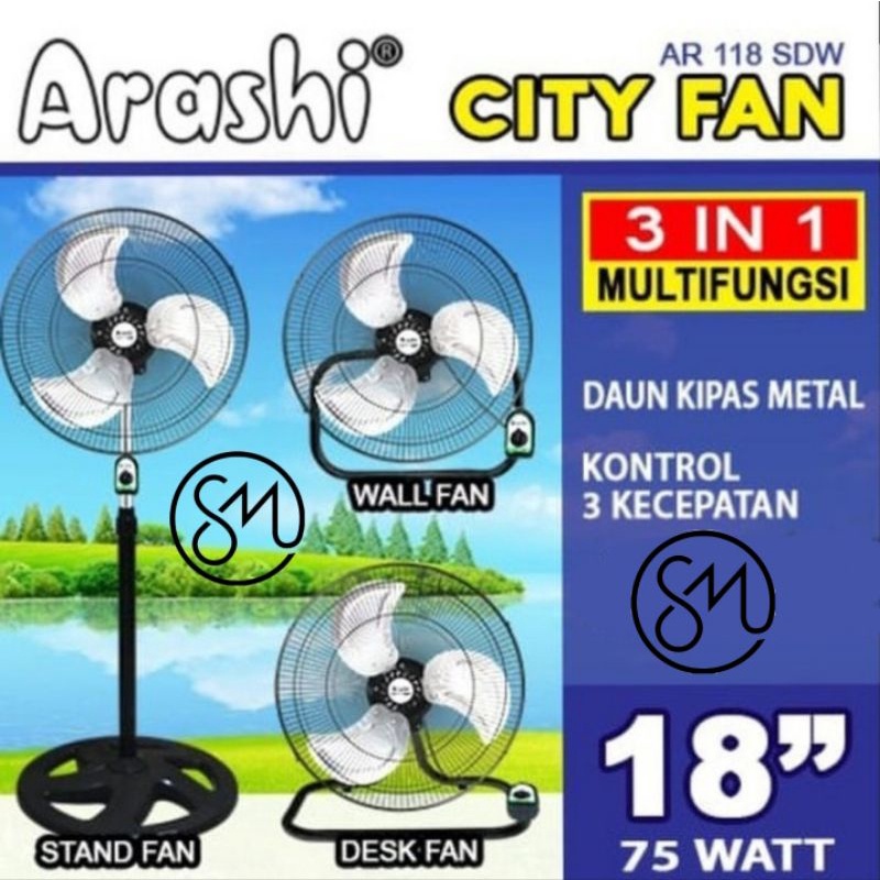 Arashi AR 118 SDW CITY FAN Kipas Angin