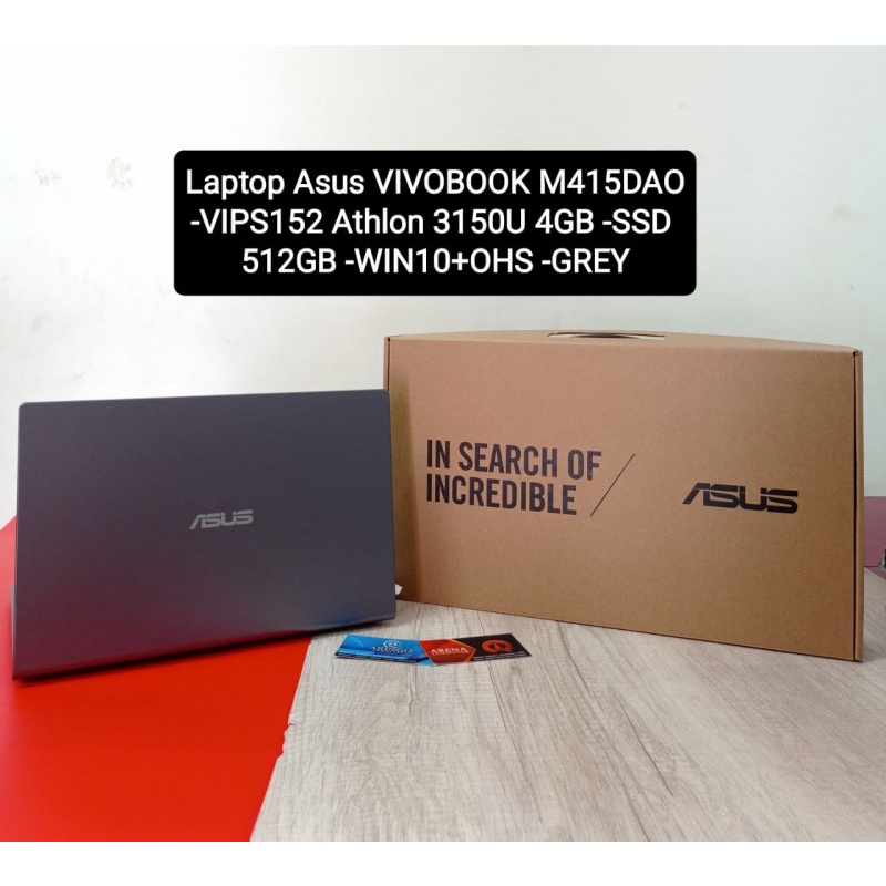 Laptop Asus VIVOBOOK M415DAO-VIPS152 Athlon 3150U 4GB -SSD 512GB -WIN10+OHS -GREY