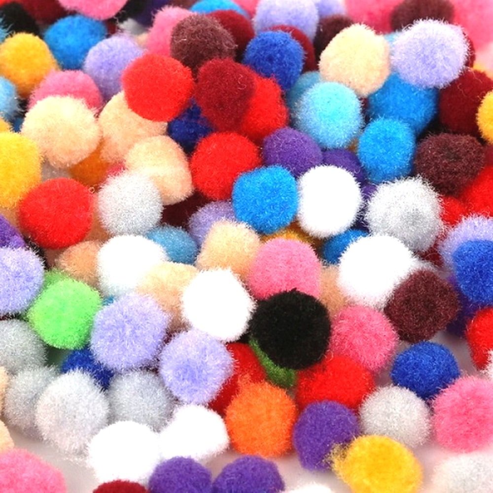 Pom Pom Mini Mainan Anak / Pom Pom Kain Warna Warni