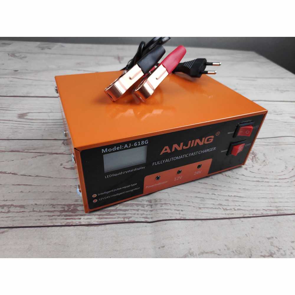 Cuci Gudang ANJING Charger Aki Mobil Motor 130W 12V/24V + LCD - AJ-618G