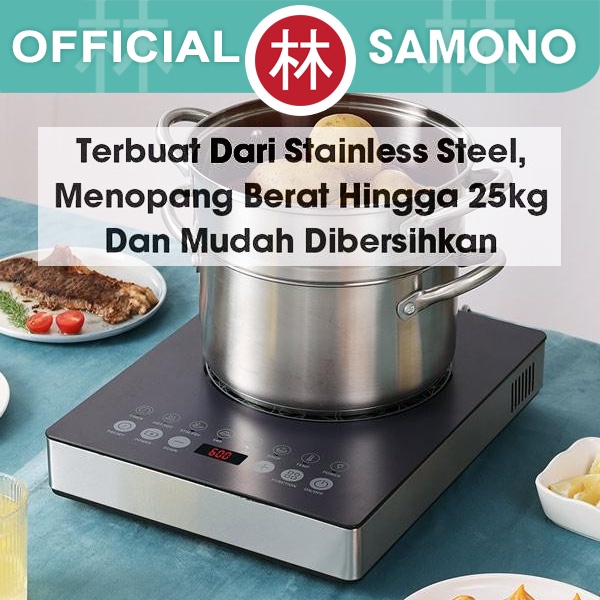 Samono WS-04 Kompor Induksi 600W Layar Sentuh Stainless Steel 8 Mode