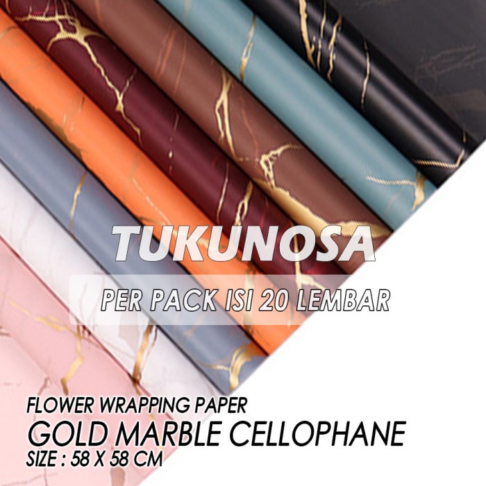 

PERPACK FLOWER WRAPPING PAPER GOLD MARBLE CELLOPHANE KERTAS BOUQUET BUKET BUNGA CELLOPHANE PAPER KERTAS BUCKET