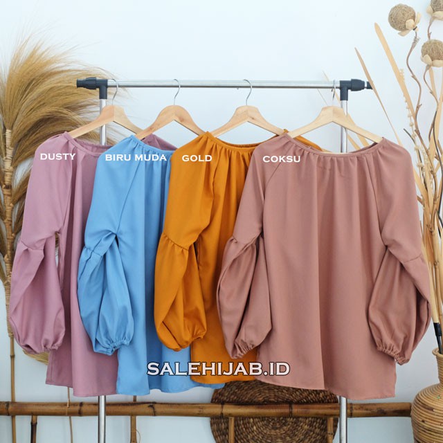 Baleri Blouse Balon / Luci Lucia Blouse Lengan Balon / Atasan Wanita Puffy Blouse Korean Style || BLUS CILA CILLA PUFFY LUNA-4