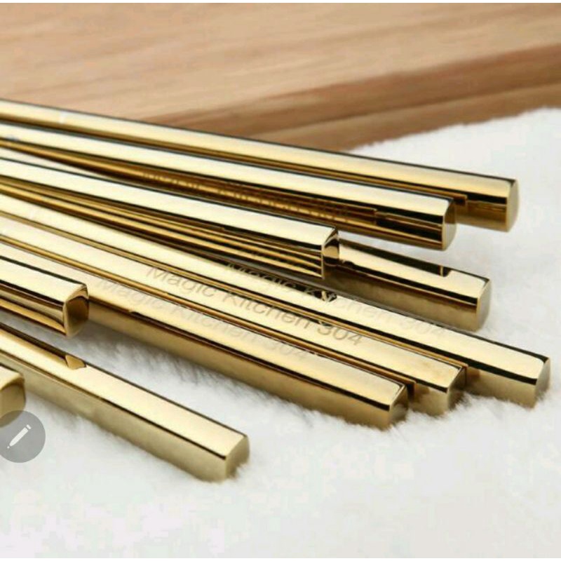 korean chop stick Sumpit gold premium 1 pasang