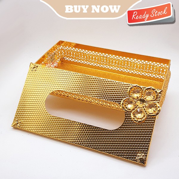 LUXURY Metal Klasik Gold Tempat kotak tisu Tissue Box elegant Melati